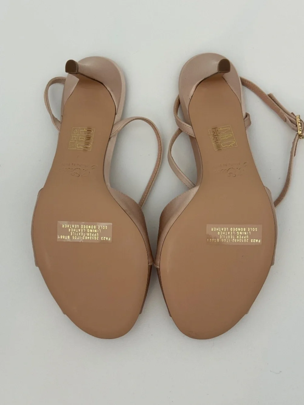 J. Crew Blush Satin Strappy Slingback Heels